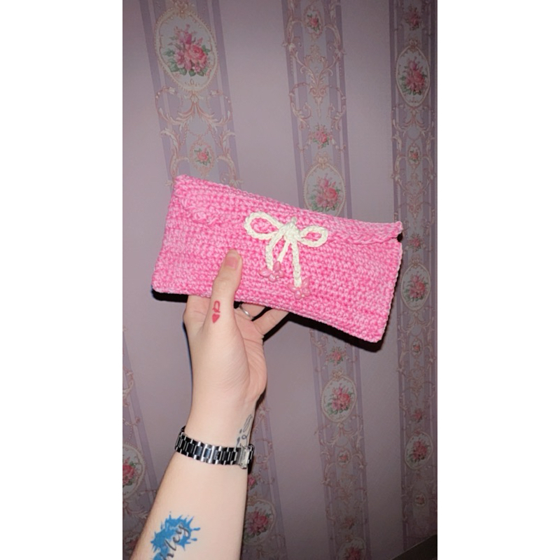 

pouch pencil rajut