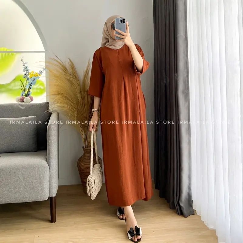 gamis bahan cringkle 3pcs 100 ribu