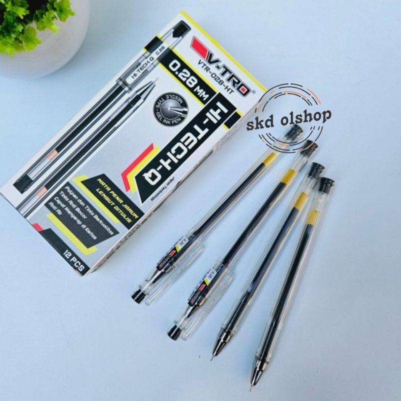 

pulpen pena HI-TECH 0,28 mm isi 1 lusin / 12 pcs merek HARIS / v-tro tinta hitam