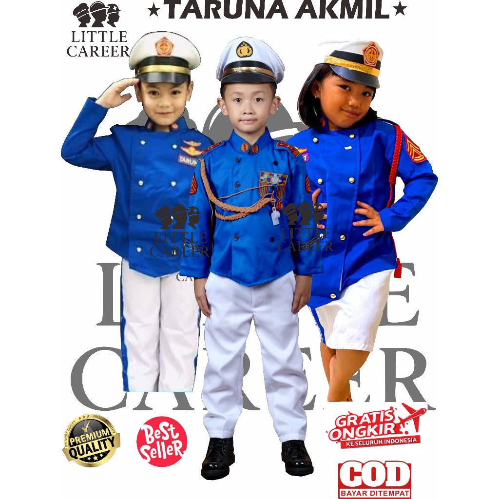 Taruna Akmil/Akabri Anak Lakilaki dan perempuan seragam akmil anak/seragam profesi anak taruna akmil