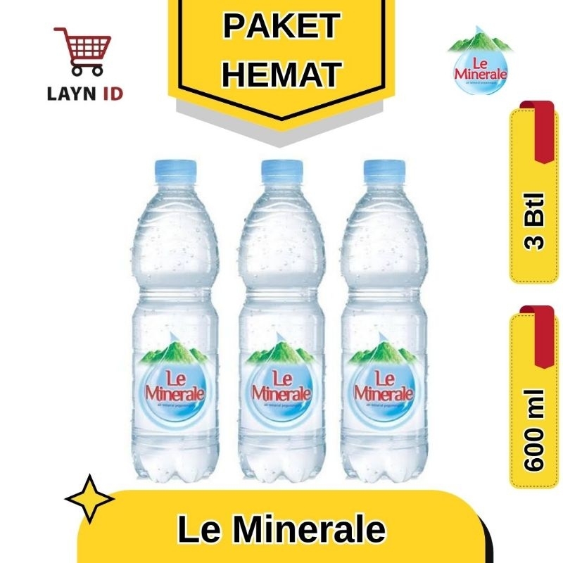 

Le Minerale PAKET HEMAT 3 BOTOL - Air Mineral Botol 600 ml