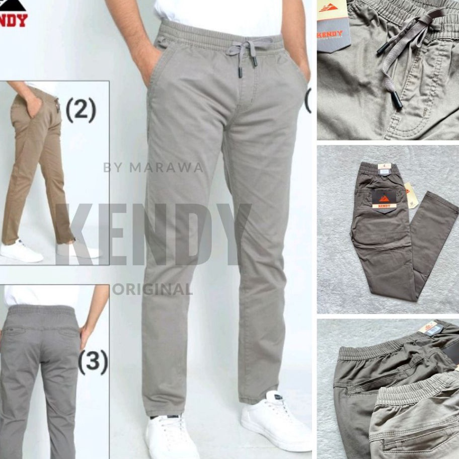 Celana KENDY Chino Rip Lingkar Karet Original Panjang Premium