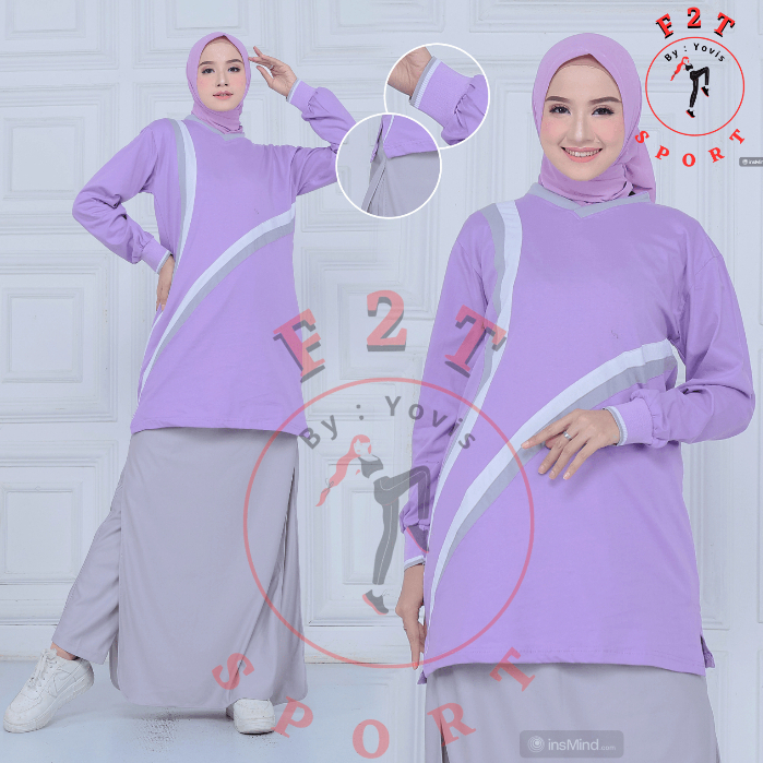 Setelan Baju Senam Muslimah Rok Celana / Model Celana Rok Pakaian Baju Olahraga Wanita Muslimah