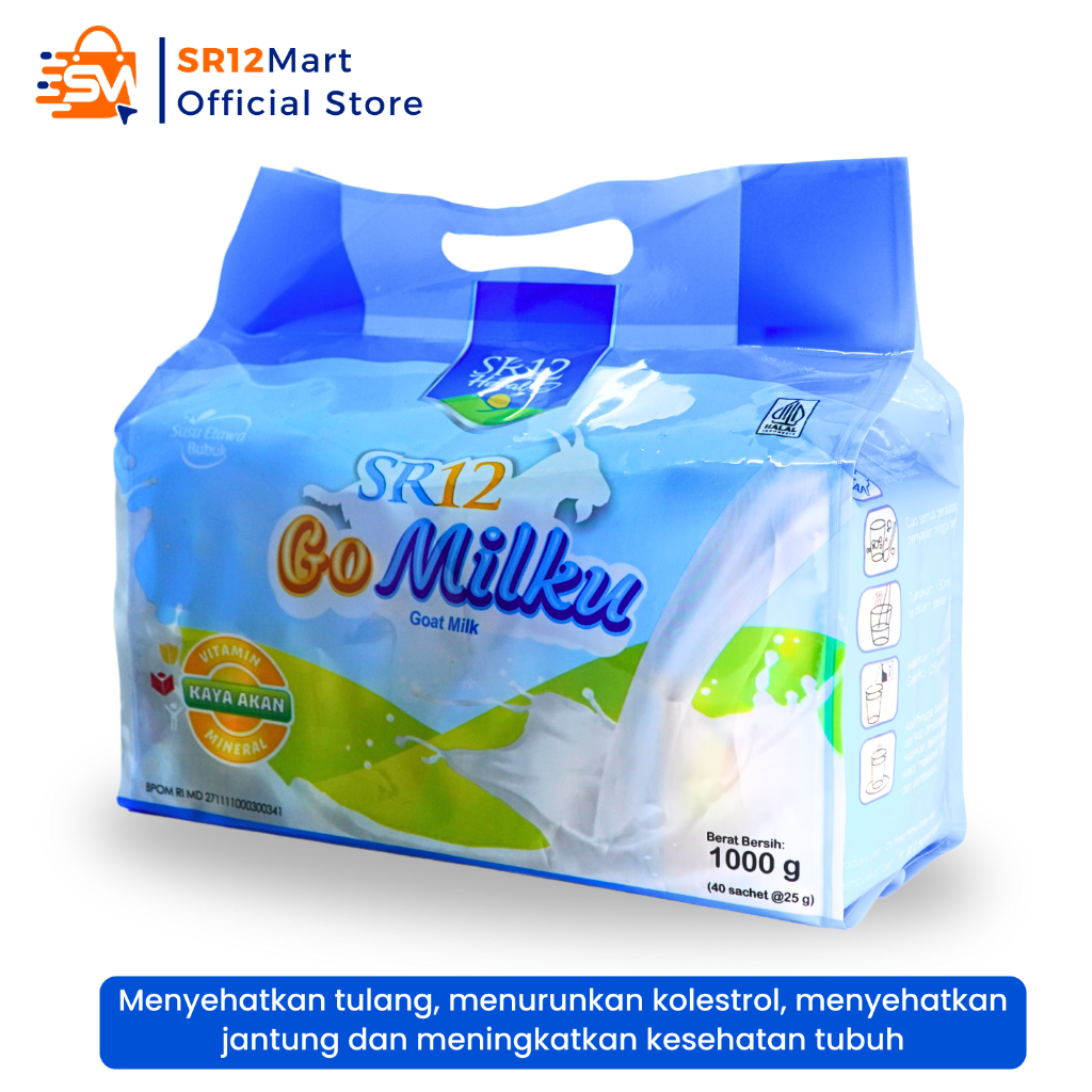 

SR12 Go Milku 40 SACHET Susu Kambing Etawa Susu Gomilku SR12 Susu Kambing Etawa Bubuk