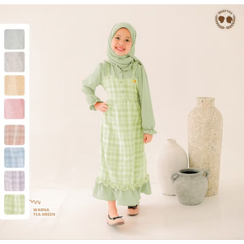 GAMIS BAJU MUSLIM ANAK TANGGUNG MOTIF KOTAK