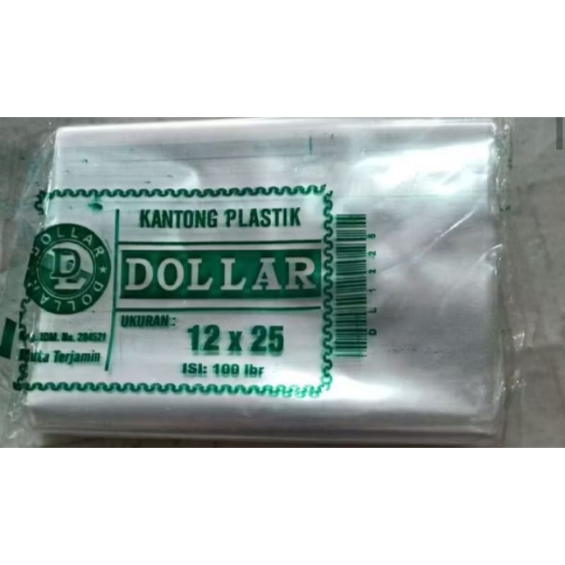 Plastik Dollar 12x25 (1pack) isi 100 lembar
