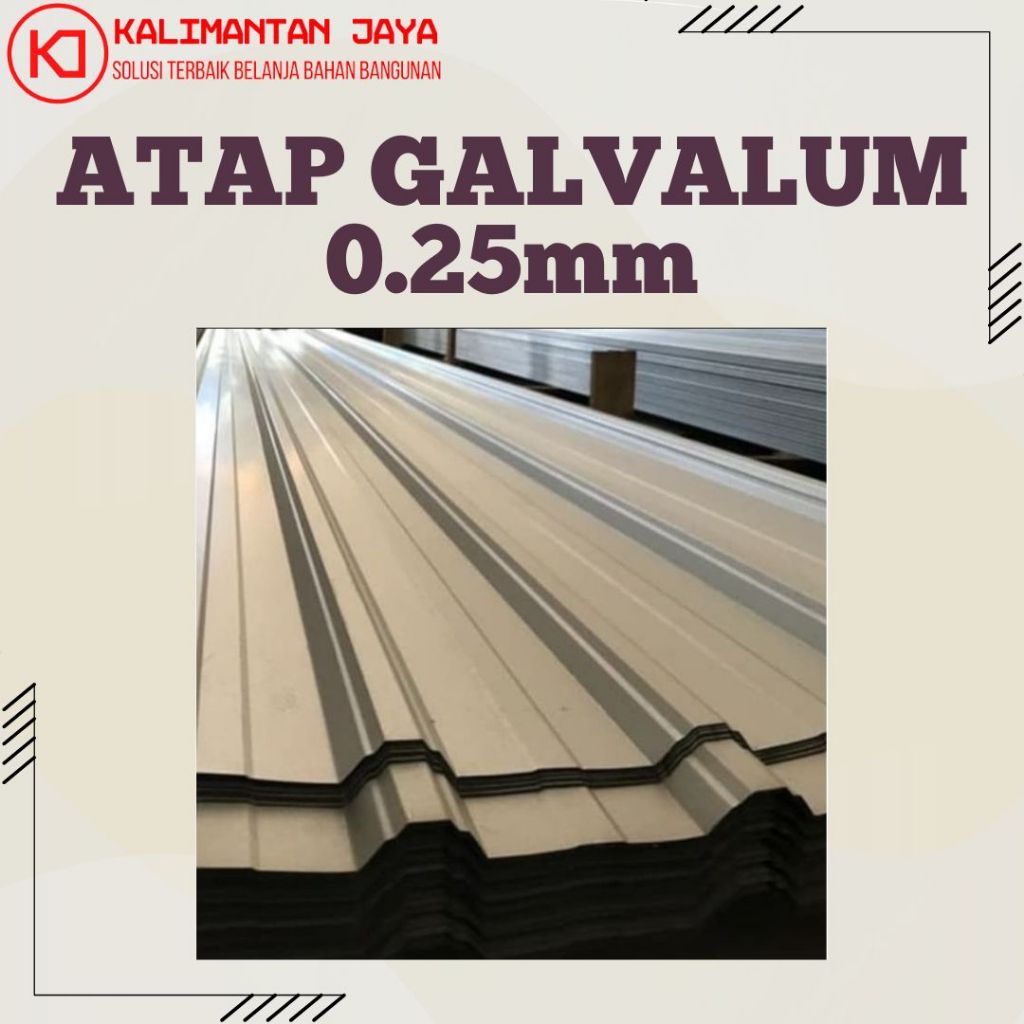 Spandek 0.25 mm galvalum / atap spandek (KHUSUS PENGIRIMAN DALAM KOTA)