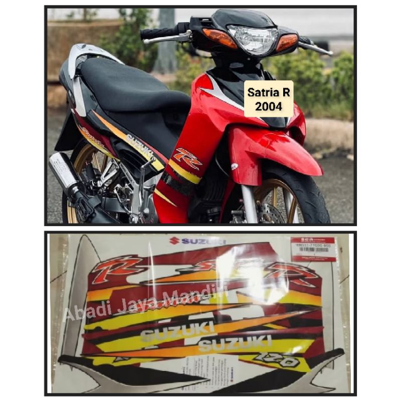 Striping Stiker Lis Suzuki Satria R Hiu Merah Hitam 2004 Asli Suzuki Original Full set