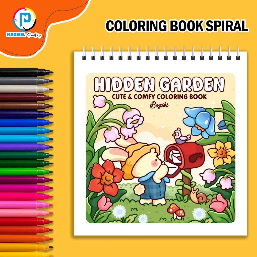 

Bogiki - Hidden Garden 42 Page Coloring Book Buku Mewarnai Spiral