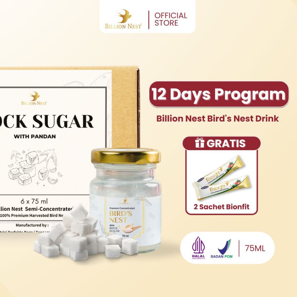 

BILLION NEST - Bundle Stay Fit Minuman Sarang Burung Walet - 12 JAR