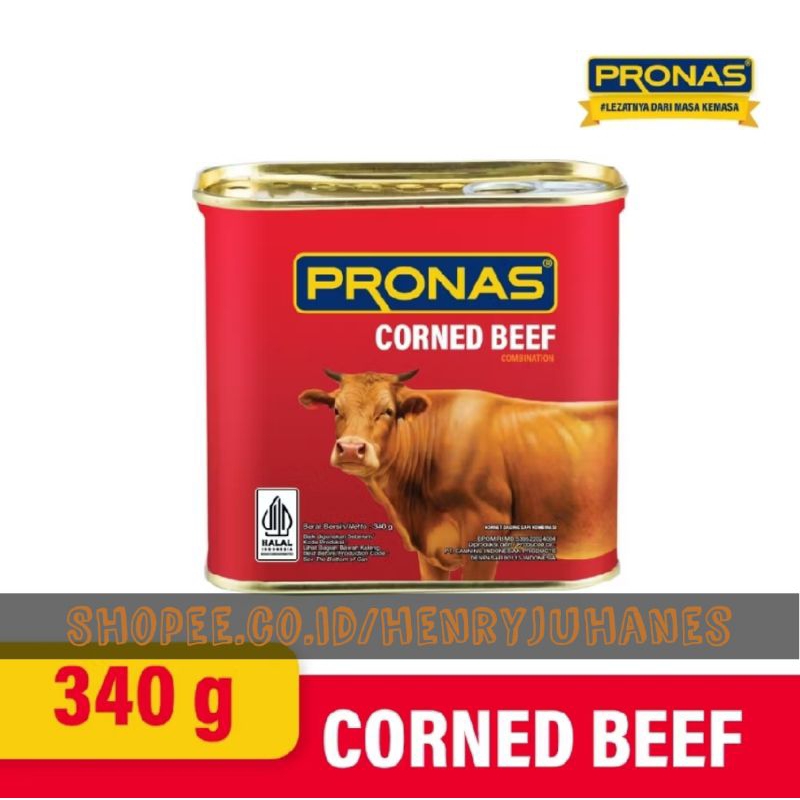 

340 gram pronas corned beff /kornet daging sapi halal