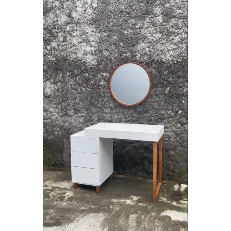 FREE CERMIN LAMPU LED meja kerja rias minimalis modern retro serbaguna Meja rias melayang meja rias 