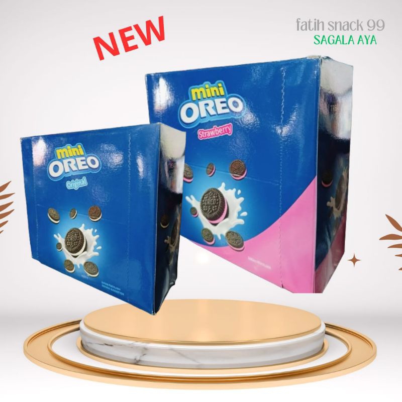 

OREO MINI 1 BOK ISI 10 PCS X 20g RASA VANILA STRAWBERRY COKLAT