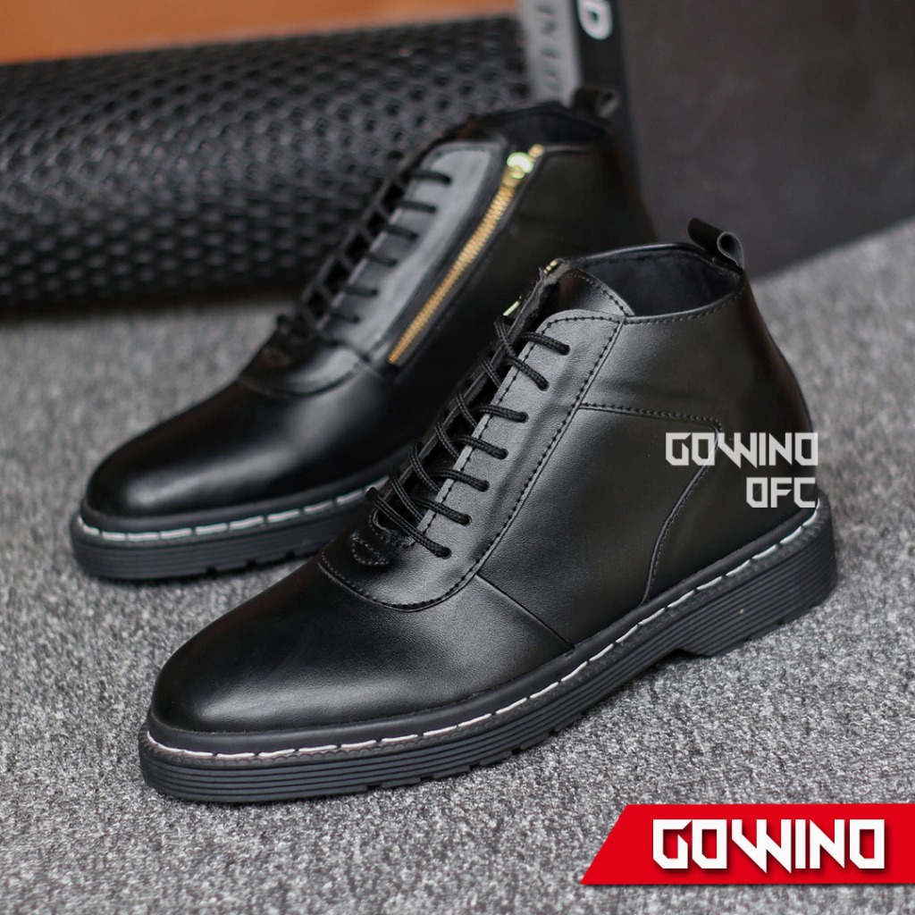 Martin Sepatu Boots Pria Casual Formal Hitam