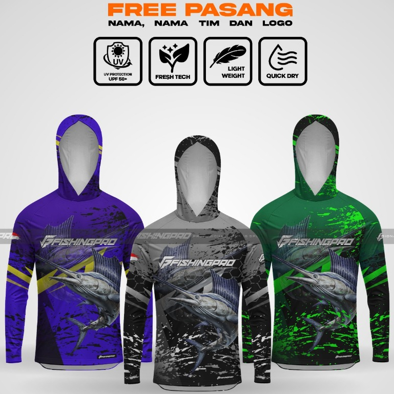 Jersey Baju Mancing Fishingpro Marlin temporary Hoodie Anti UV