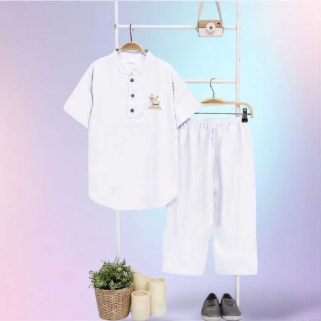 1 STEL BAJU KOKO BORDIR ANAK FREE PECI UMUR 1-10 TAHUN / SETELAN BAJU KOKO ANAK LAKI-LAKI TERBARU