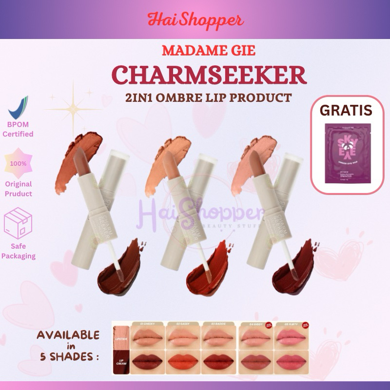 MADAME GIE CHARMSEEKER 2IN1 OMBRE - LIP CREAM OMBRE MADAME GIE - LIPSTICK - MAKE UP SOFT MATTE FINIS
