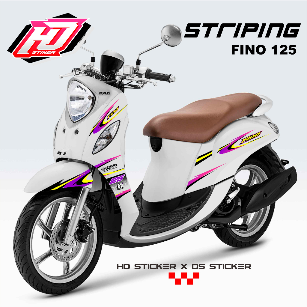 Stiker Fino 125 List Striping Motor yamaha Fino Grande HD012 PUTIH HD STIKER