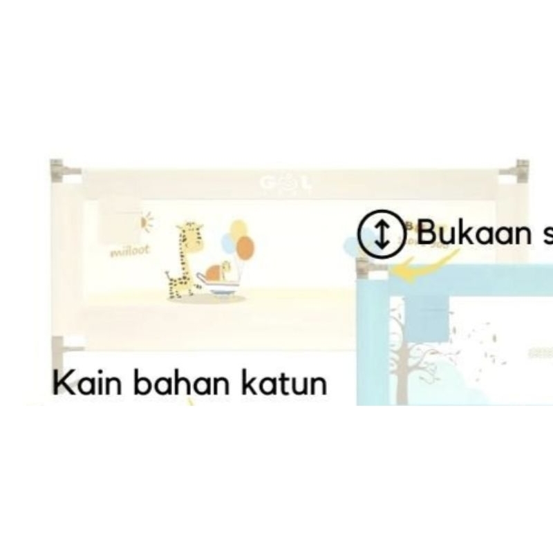 Preloved - Baby Bedrail motif Jerapah warna Cream