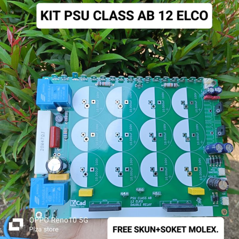 Kit pcb Psu 12 elco lengkap softstart+Psu simetris Class AB bagus berkualitas Pcb psu class AB isi 1