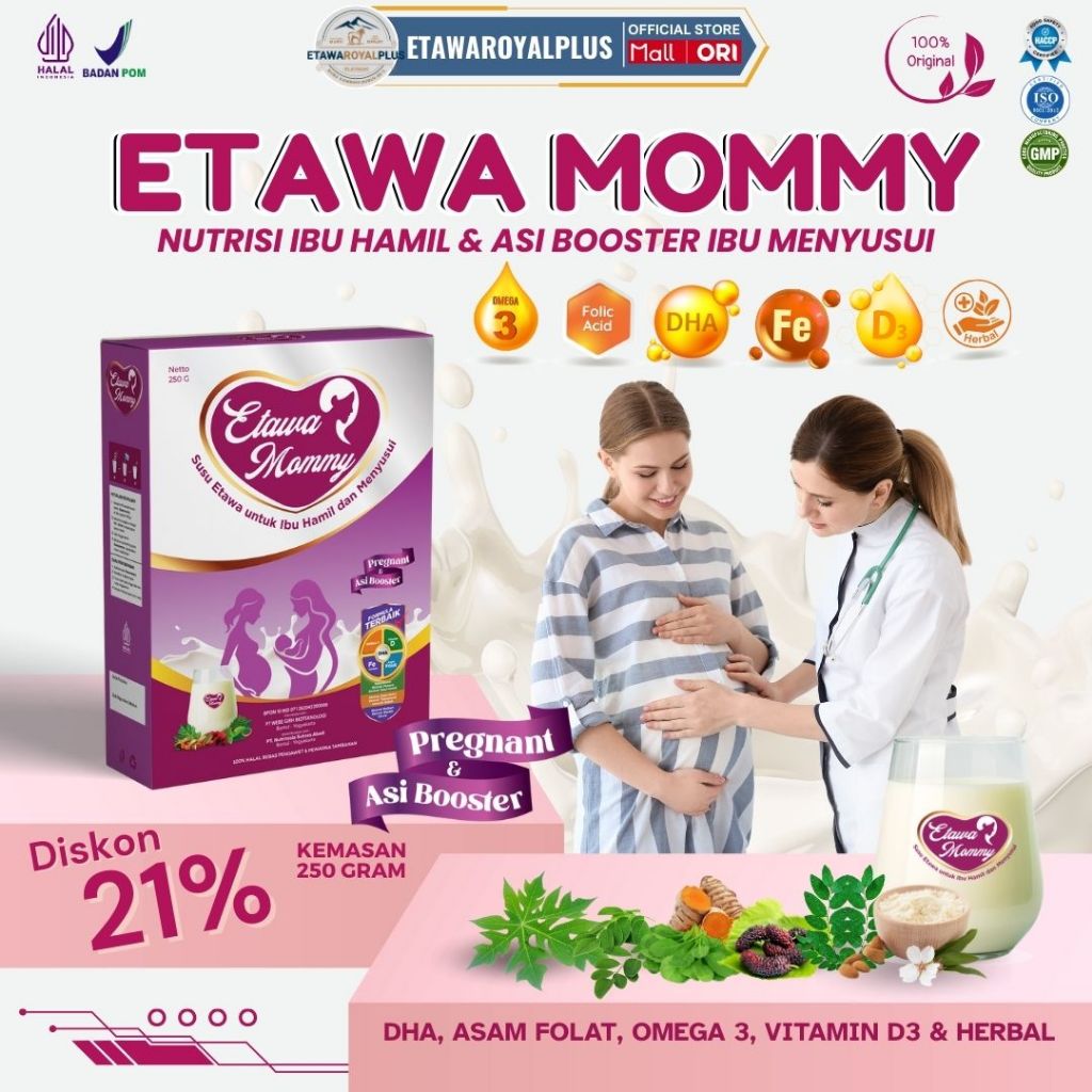 

Etawamommy susu ibu hamil dan ibu menyusui paket 1 Box kemasan 250gram