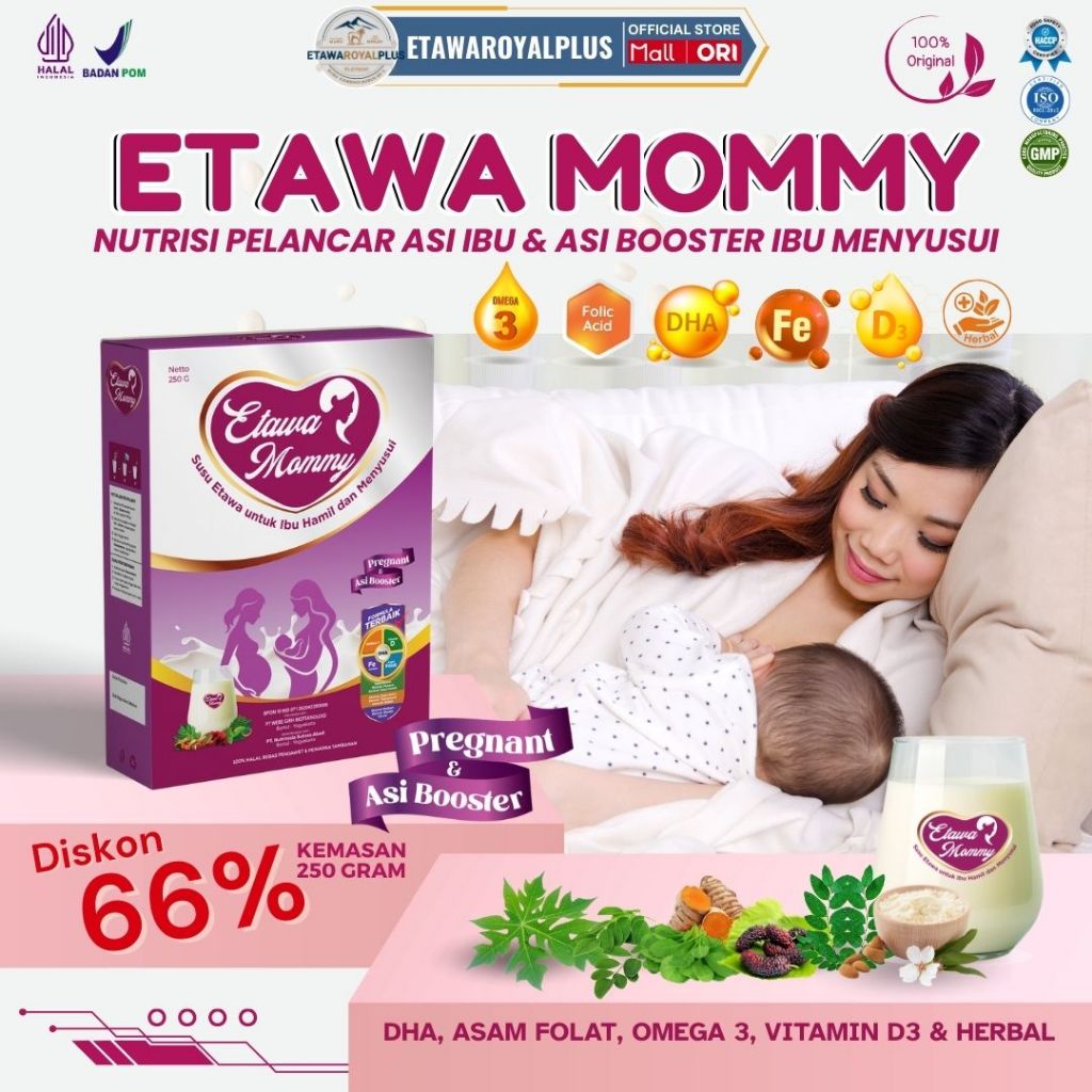 

Etawamommy Susu Memperbanyak ASI untuk ibu Menyusui paket 1 box kemasan 250gram