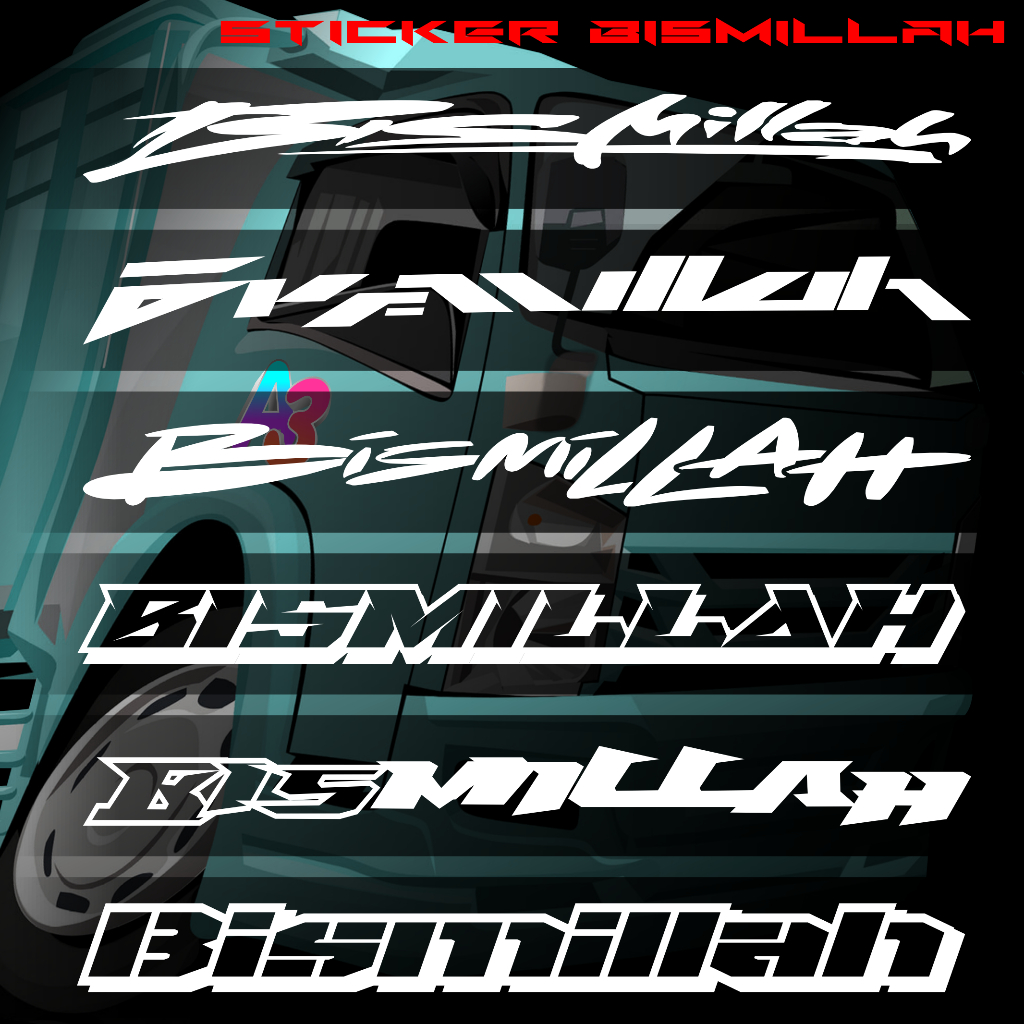Cutting Sticker Kaca Mobil Bismillah / Sticker Mobil Bismillah