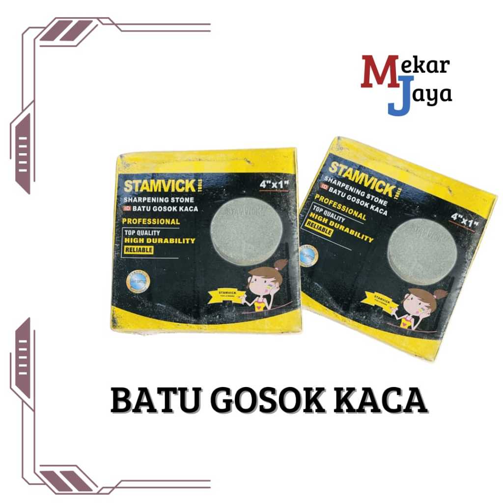 STAMVICK BATU GOSOK KACA/BATU ASAH KACA BULAT/ GRINDING WHELL Batu Gosok Kaca Hijau Super 4in Stamvi