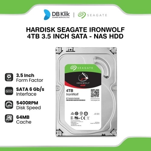 SEAGATE IronWolf Hardisk NAS 4TB SATA