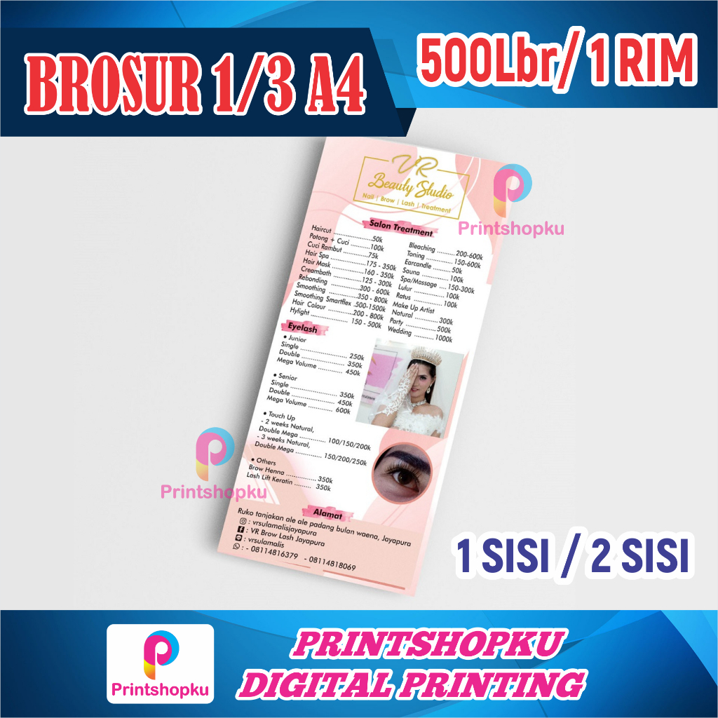 

[500 LBR] CETAK BROSUR 1/3 A4 AP 120 GSM CETAK FLYER ARTPAPER 120 GSM PROSES CEPAT FULL COLOR