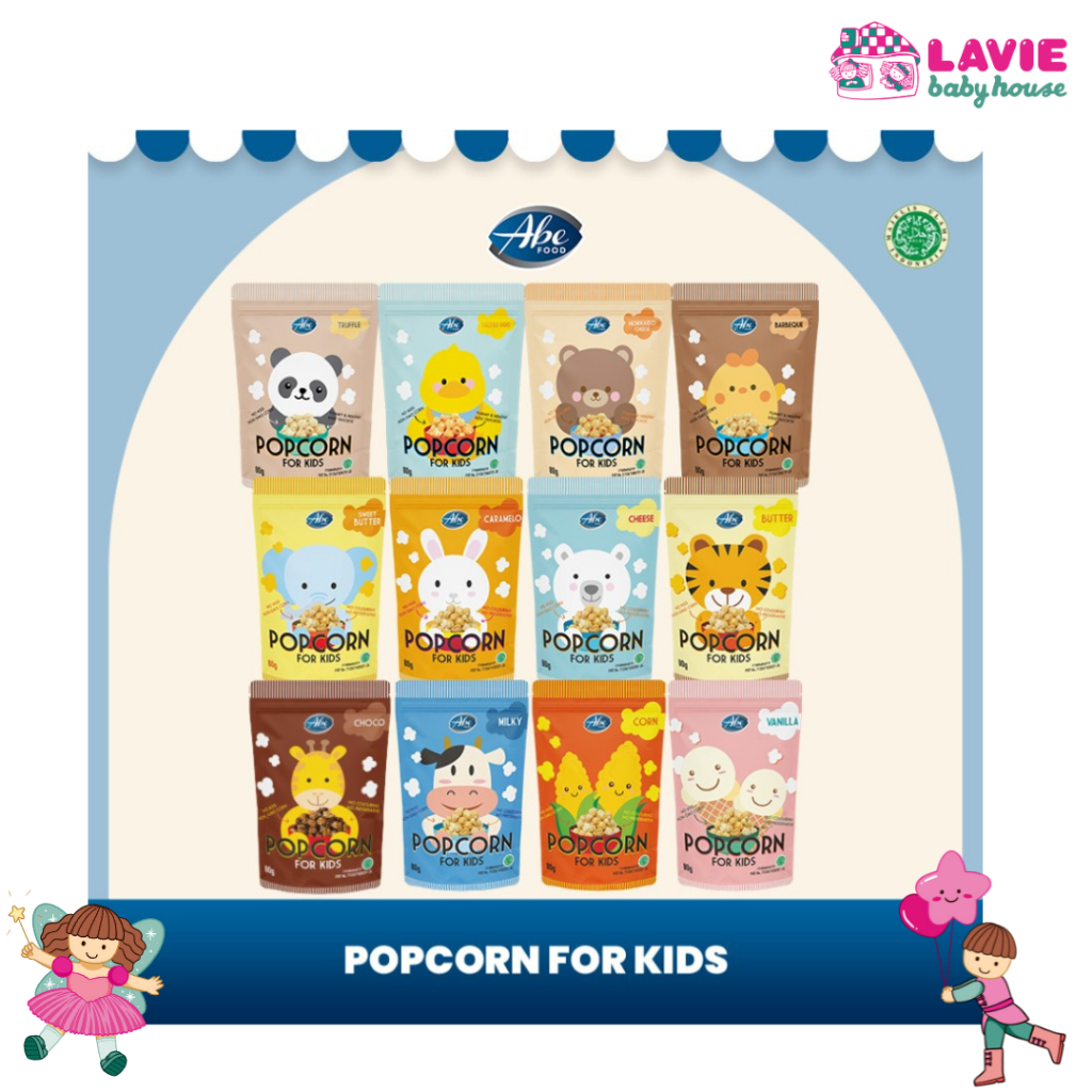 

HG Abe Food Pop Corn for Kids 80gr Popcorn Anak Rasa Ringan & Aman Camilan Jagung Lezat Tanpa MSG