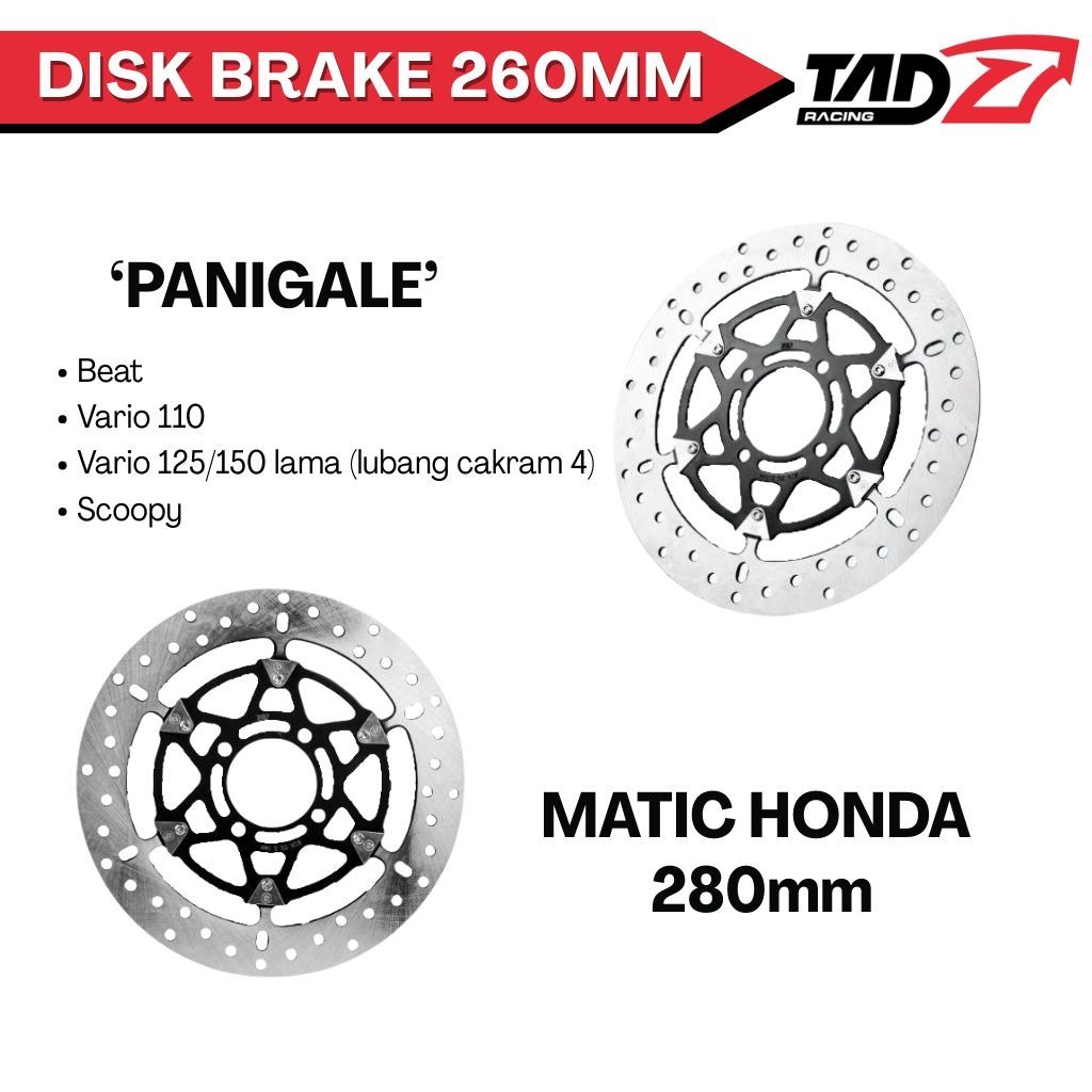 Disk Brake Panigale TAD 260mm Matic Honda | Piringan Cakram matic 260mm lubang 4 vario beat scoopy