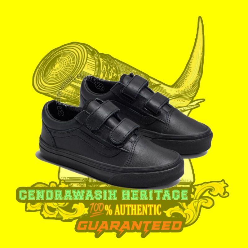 Vans Kids Old Skool V Classic Tumble Mono Black Original