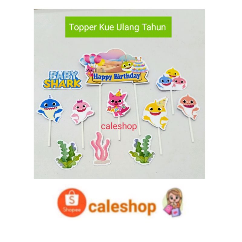 Topper Kue Ulang Tahun Anak Baby shark Babyshark