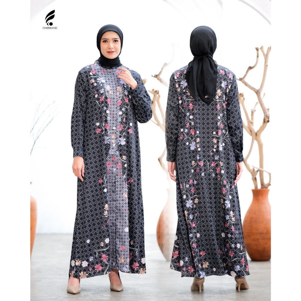 ONEBRAND hijab Dress JEEMA | Long Dress Gamis wanita Muslimah Elegan Silk Premium