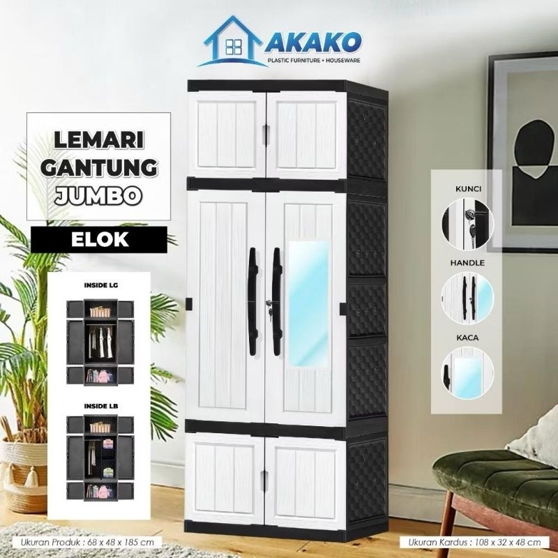Lemari PLastik JUMBO GANTUNG + KACA + KUNCI