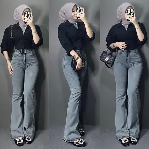 HW Cutbray Jeans Wanita - Celana Cutbray Stretch Kekinian-Stretch Premium Quality