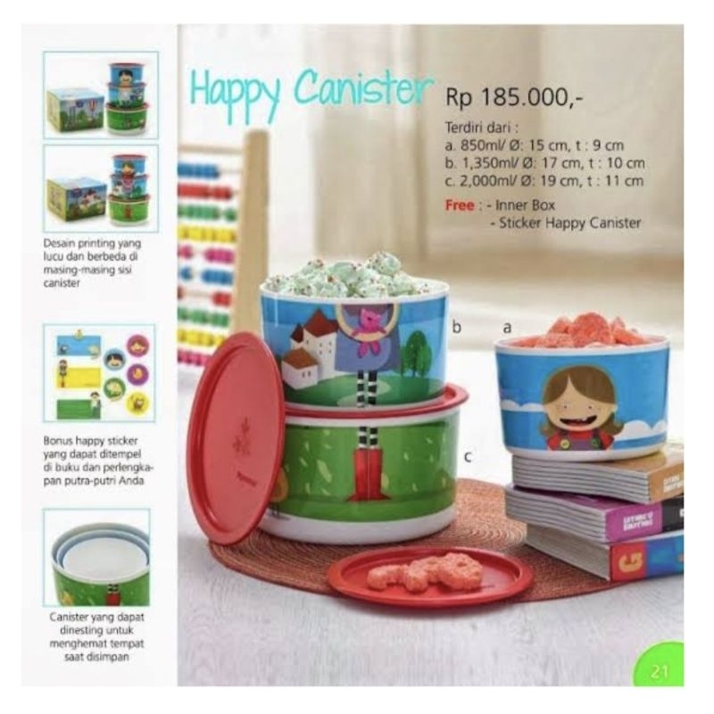 Happy Canister Tupperware