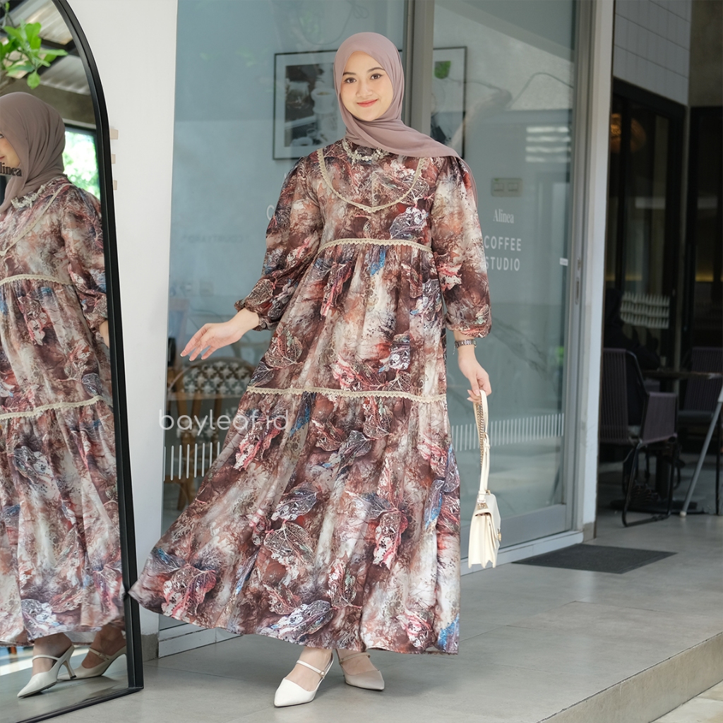 IVANKA DRESS GAMIS MOTIF BY BAYLEAF.ID