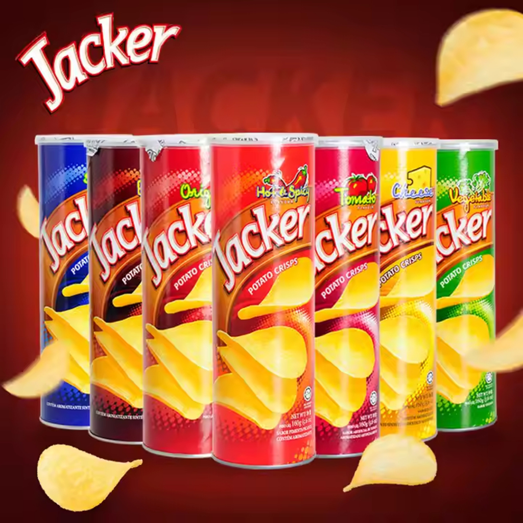

Jacker Potato Crisps 100-110g 1 Kaleng