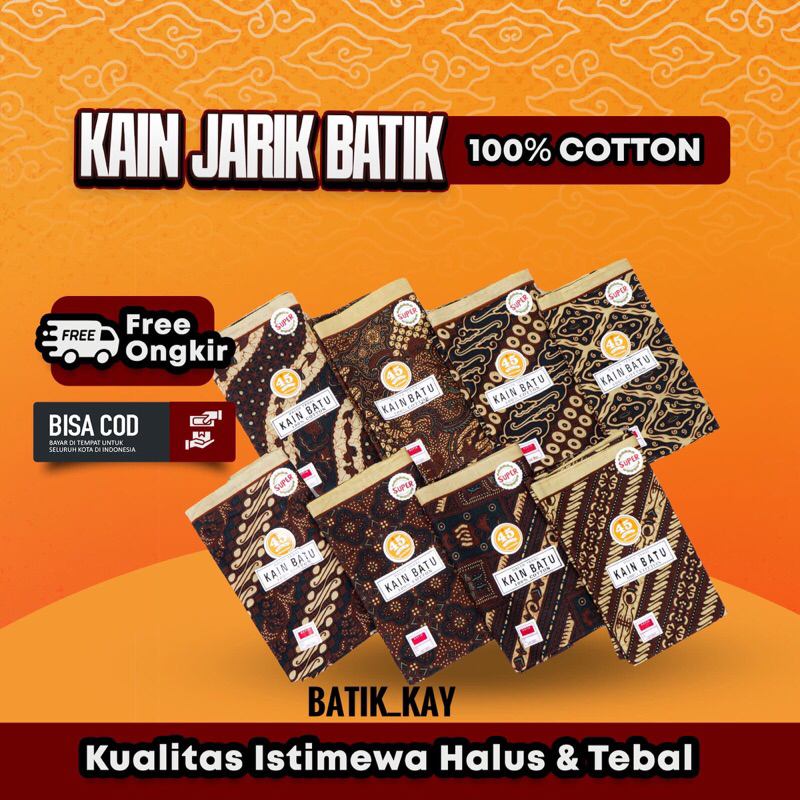 Kain jarik kain batik jarik jawa asli kain batik panjang samping panjang tebal lembut jarik ibu mela