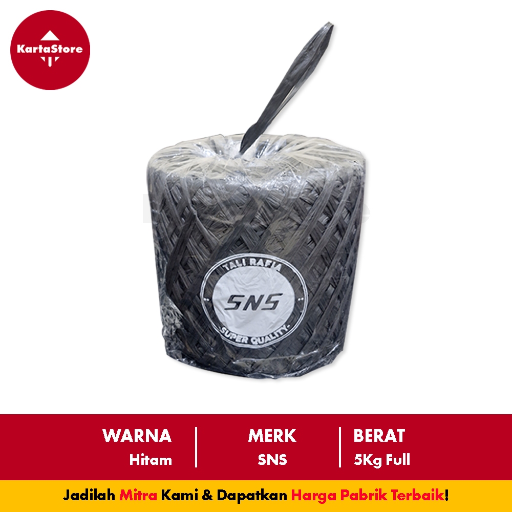 

Tali Rafia Hitam 5 KG Tebal (SNS) KartaStore