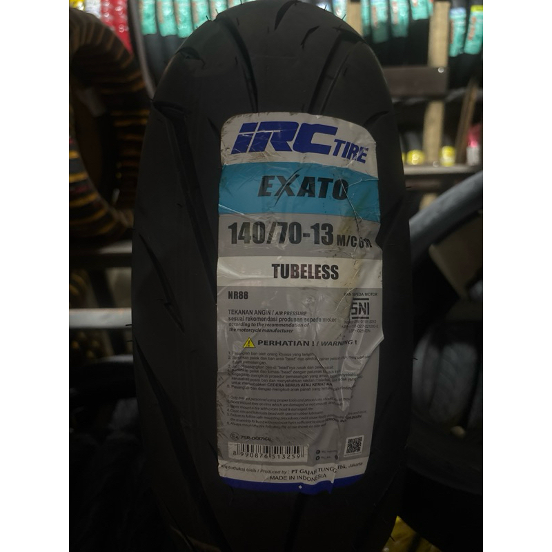 IRC EXATO 140/70 RING 13 TUBELESS