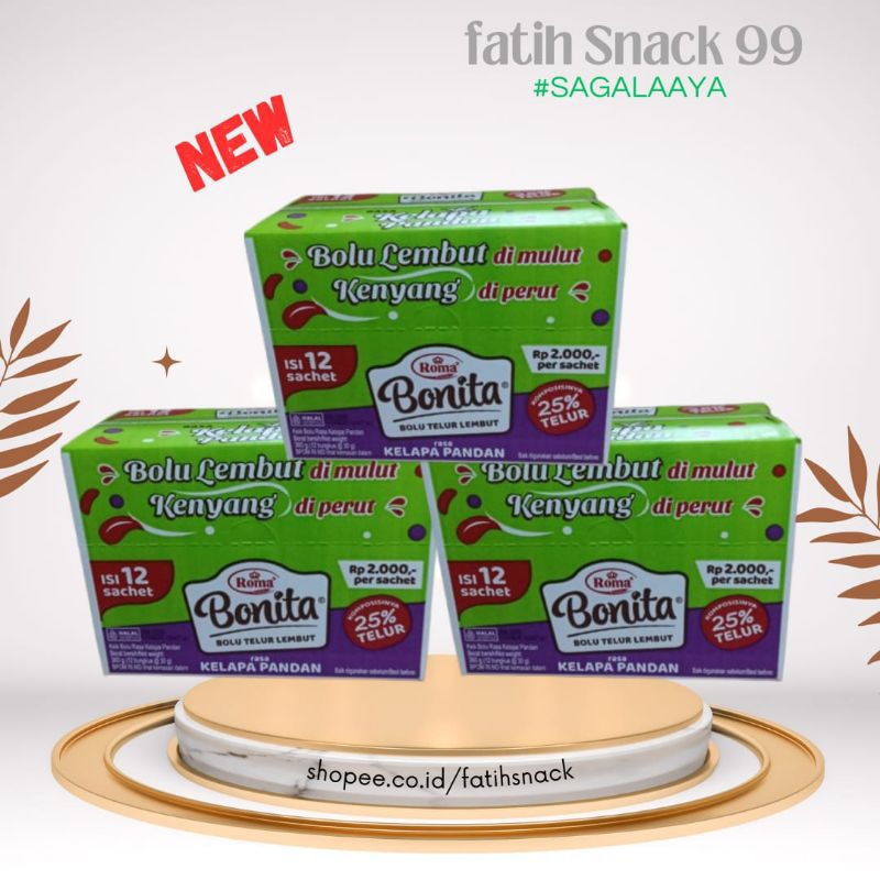 

ROMA BOLU BONITA BOK ISI 12 PCS X 30G BOLU TELUR
