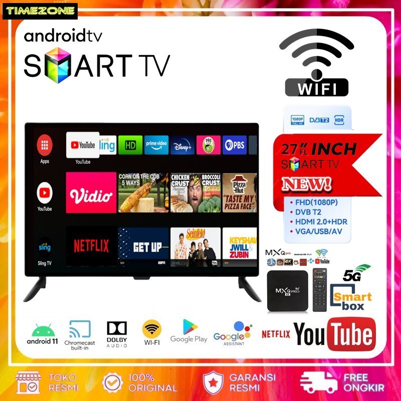 Smart TV 27 FL DIGITAL TV LED Android TV + SMART BOX GARANSI RESMI