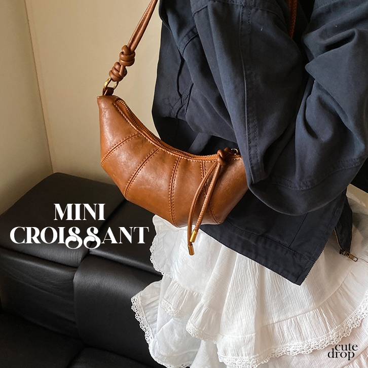 CUTEDROP - MINI CROISSANT bag | Tas Selempang Mini | Tas Pesta | Tas Unik Lucu