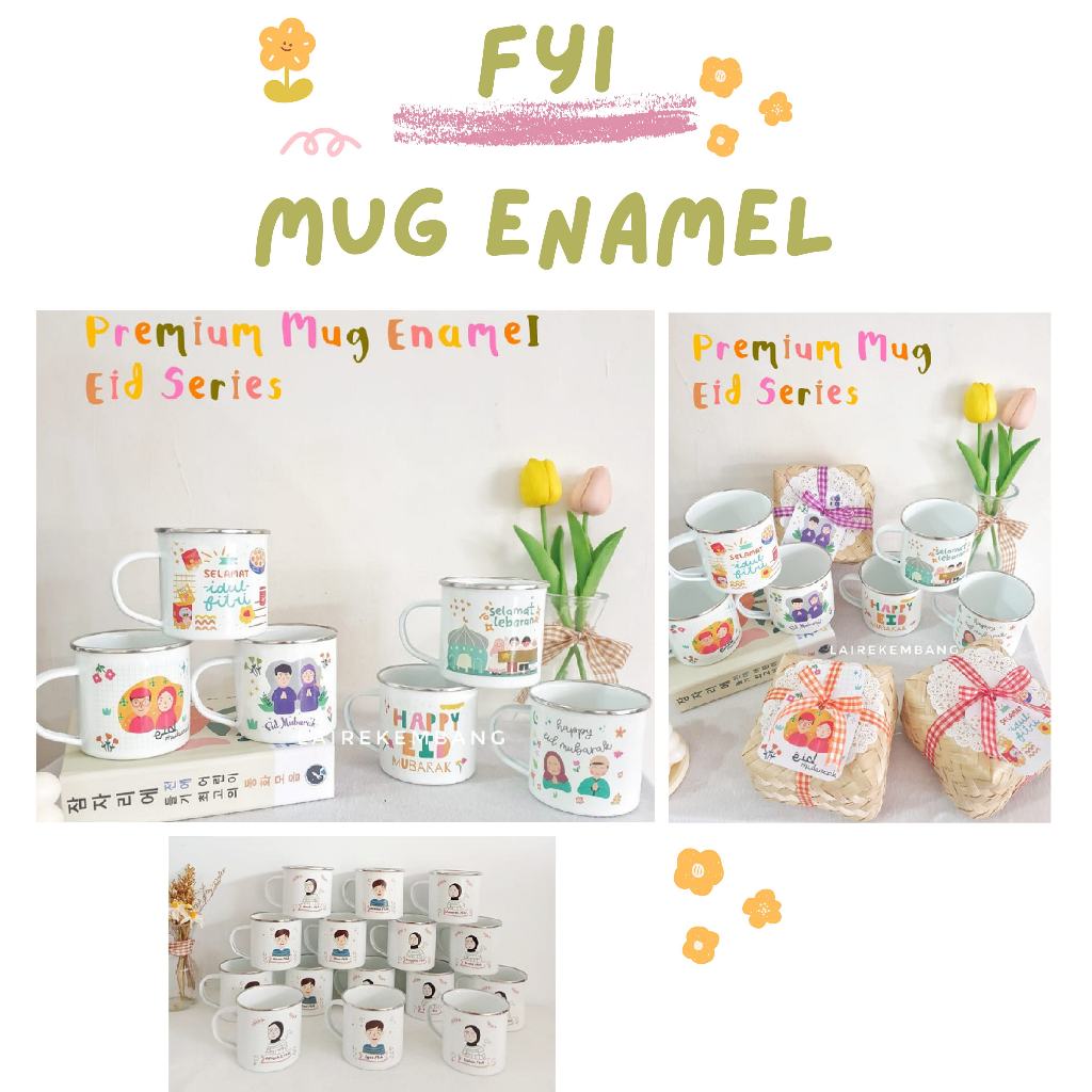 Gelas Mug Enamel Custom – Souvenir Pernikahan Unik & Elegan