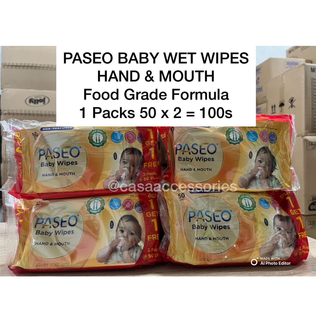 Paseo Tissue Tissu Tisu Basah Bayi / Paseo Baby Wet Wipes 100 Sheets [ISI 2 PACKS] / Tissue basah pa