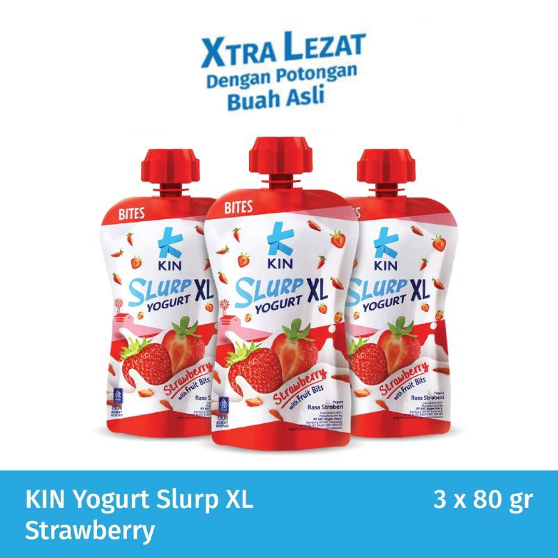 

3 Pcs | Kin Yogurt Slurp XL Strawberry 80gr