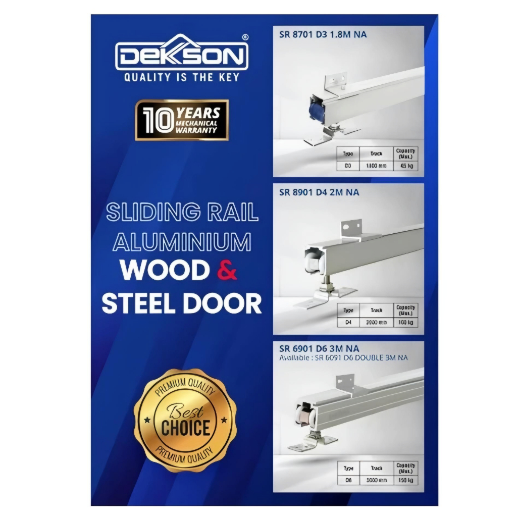 Rel Pintu Geser Gantung/Rel Sliding Door Dekkson D4 Aluminium panjang 2meter